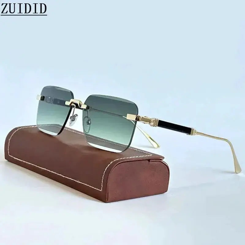 Rimless Square Sunglasses Unisex 2024 Fashion Eyewear