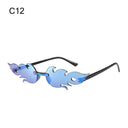 Trendy Rimless Flame Sunglasses for Women UV400 Shades
