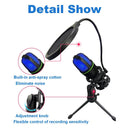 Lefon USB Condenser Microphone RGB Desktop for PC Gaming