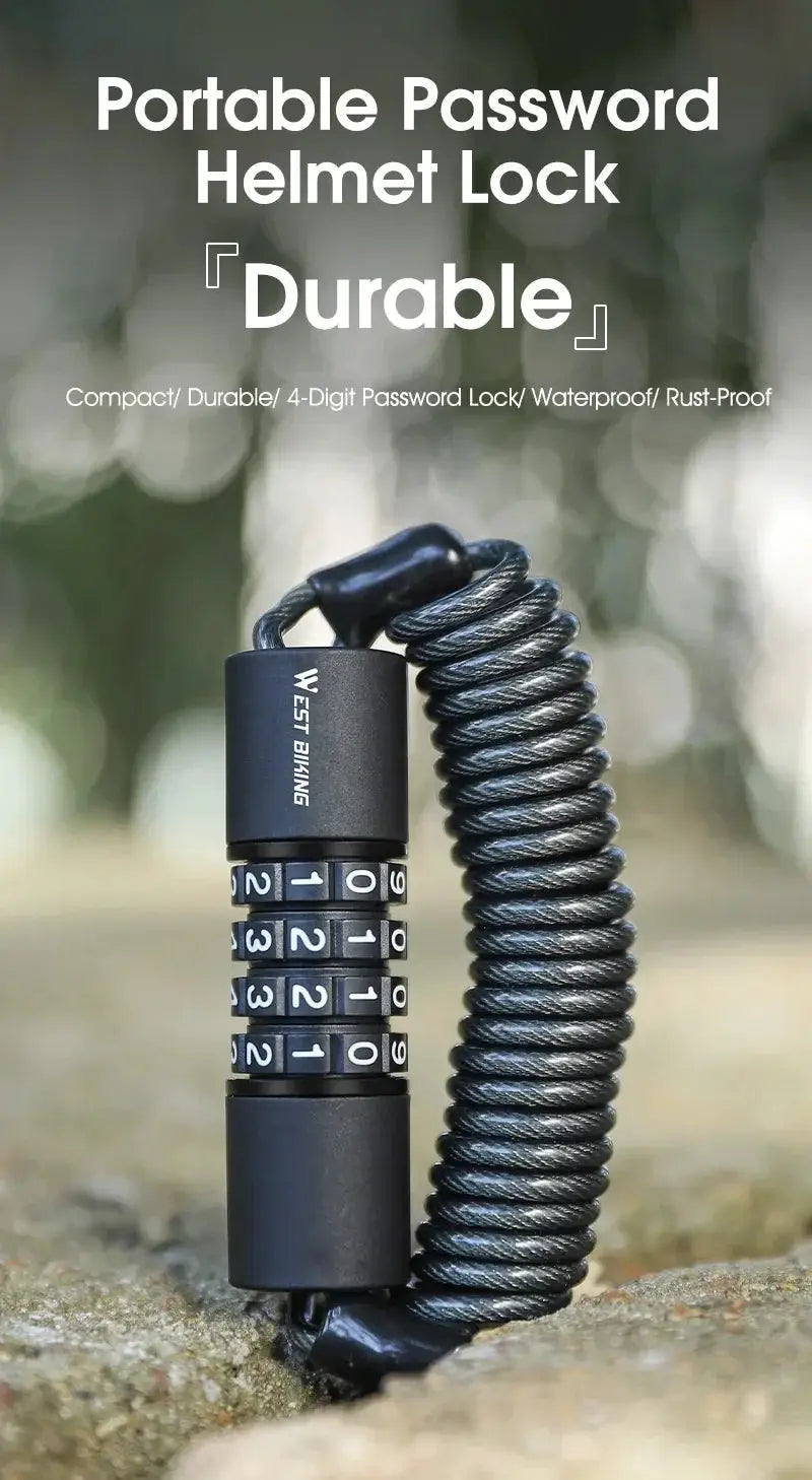 Compact Zinc Alloy Password Bicycle Lock With Steel Cable