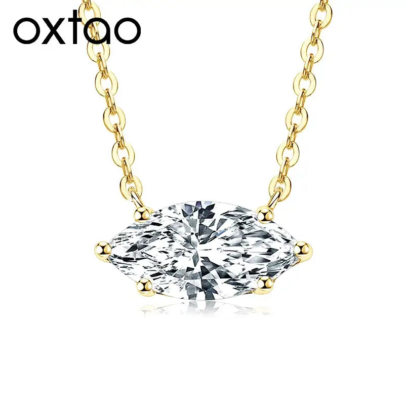Gold Moissanite Solitaire Necklace — product image 1
