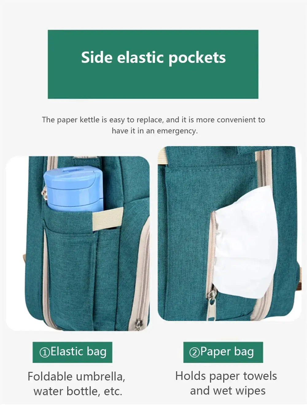 Diaper Backpack With Portable Crib Bed — product view 16