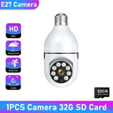 Night Vision Wifi Camera Bulb Full Color Human Tracking Zoom