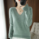 V Neck Cutout Knit Sweater