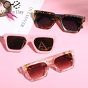 Trendy UV Protection Square Sunglasses for Kids Stylish Vintage Eyewear