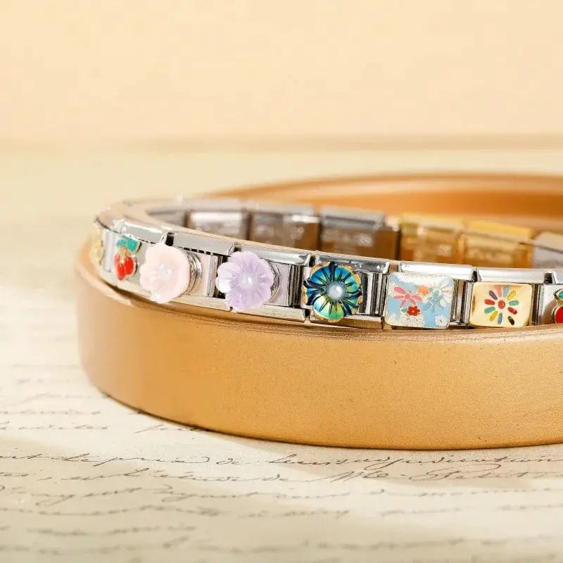Fashion Women Girls Glaze Rose Flower Bracelet Style