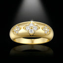 Moissanite Ring in Sterling Silver Wide