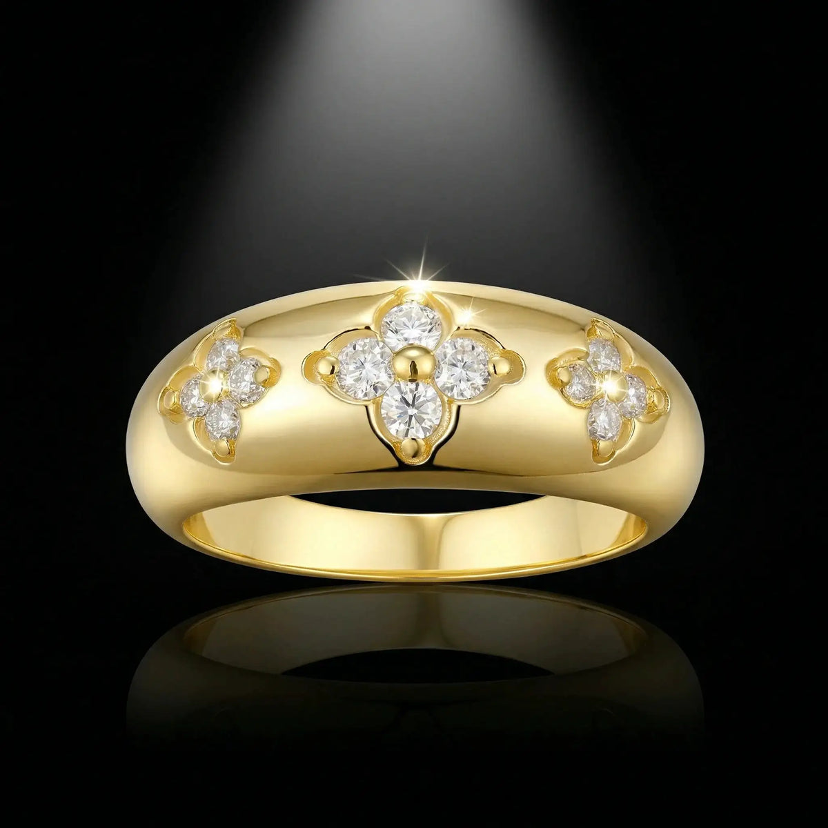 Moissanite Ring in Sterling Silver Wide — product view 1