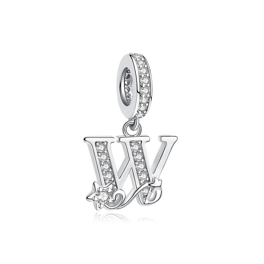 Sterling Silver Charm Star Letters
