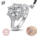 Moissanite Ring in Sterling Silver Certified