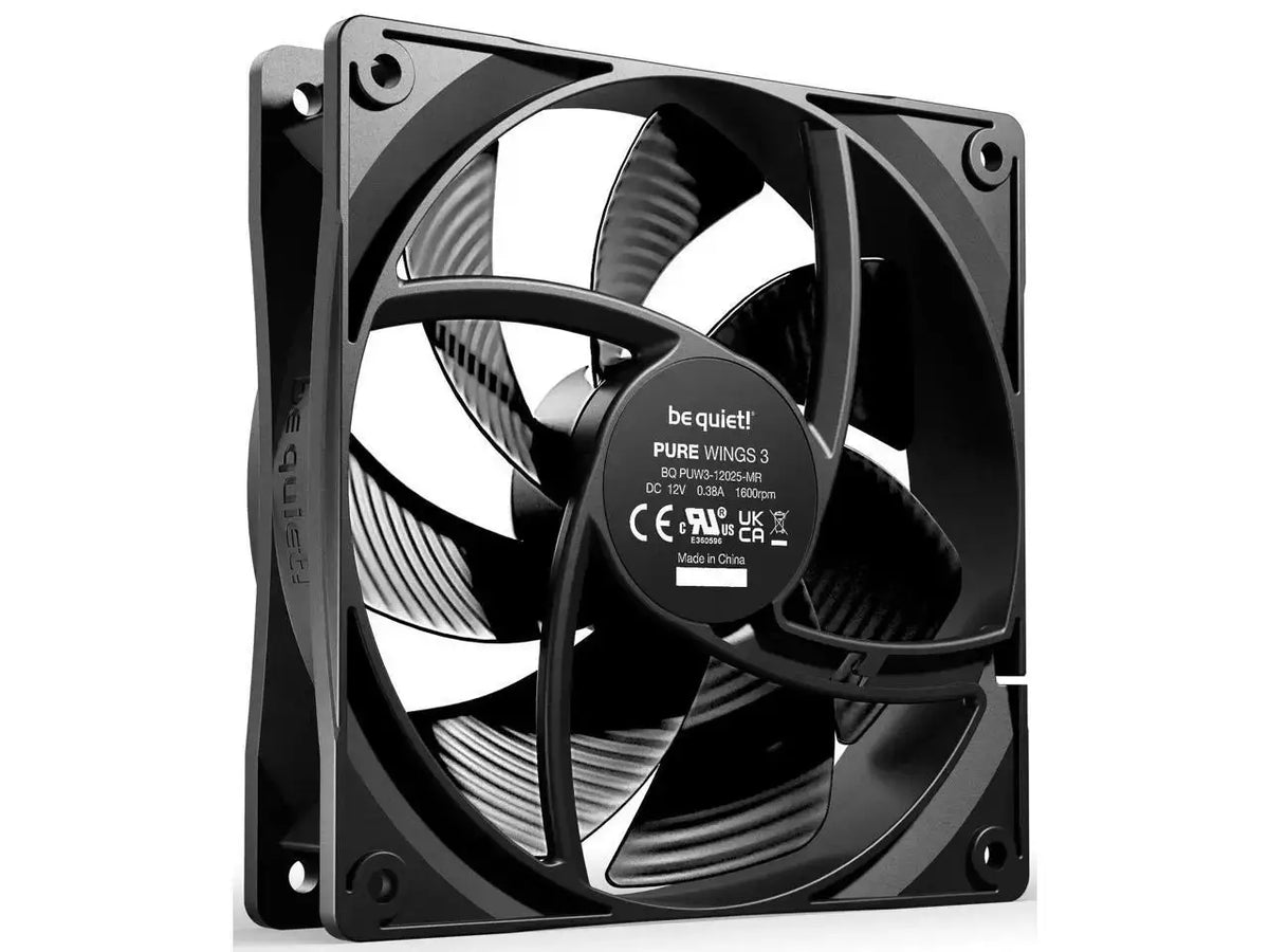 Pure Wings 3 | 120mm PWM Case Fan | High Performance Cooling Fan | Compatible with Desktop | Low minimum rpm | Low Noise | Black | BL105
