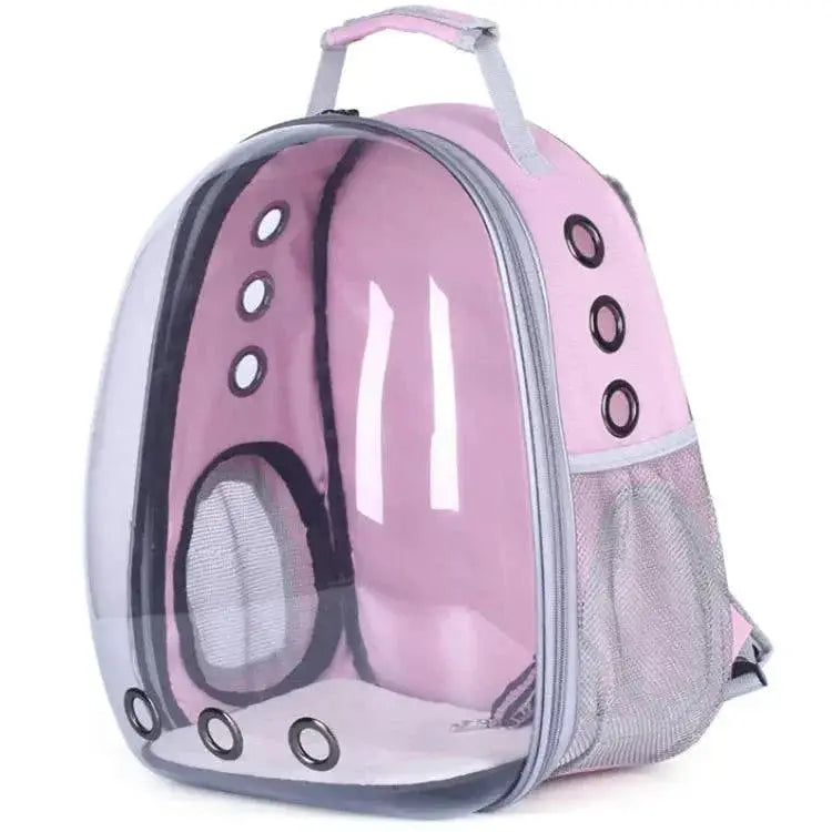 Breathable Bubble Space Carrier for Pets — Gray With Cover