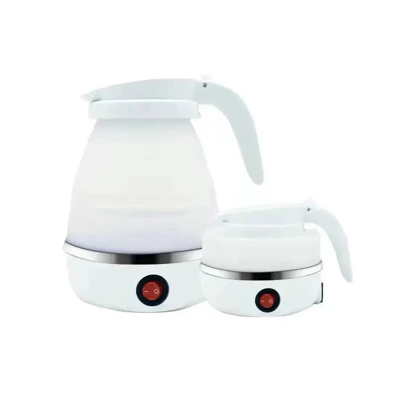 Collapsible electric kettles with white handles and bodies from OurLum.com