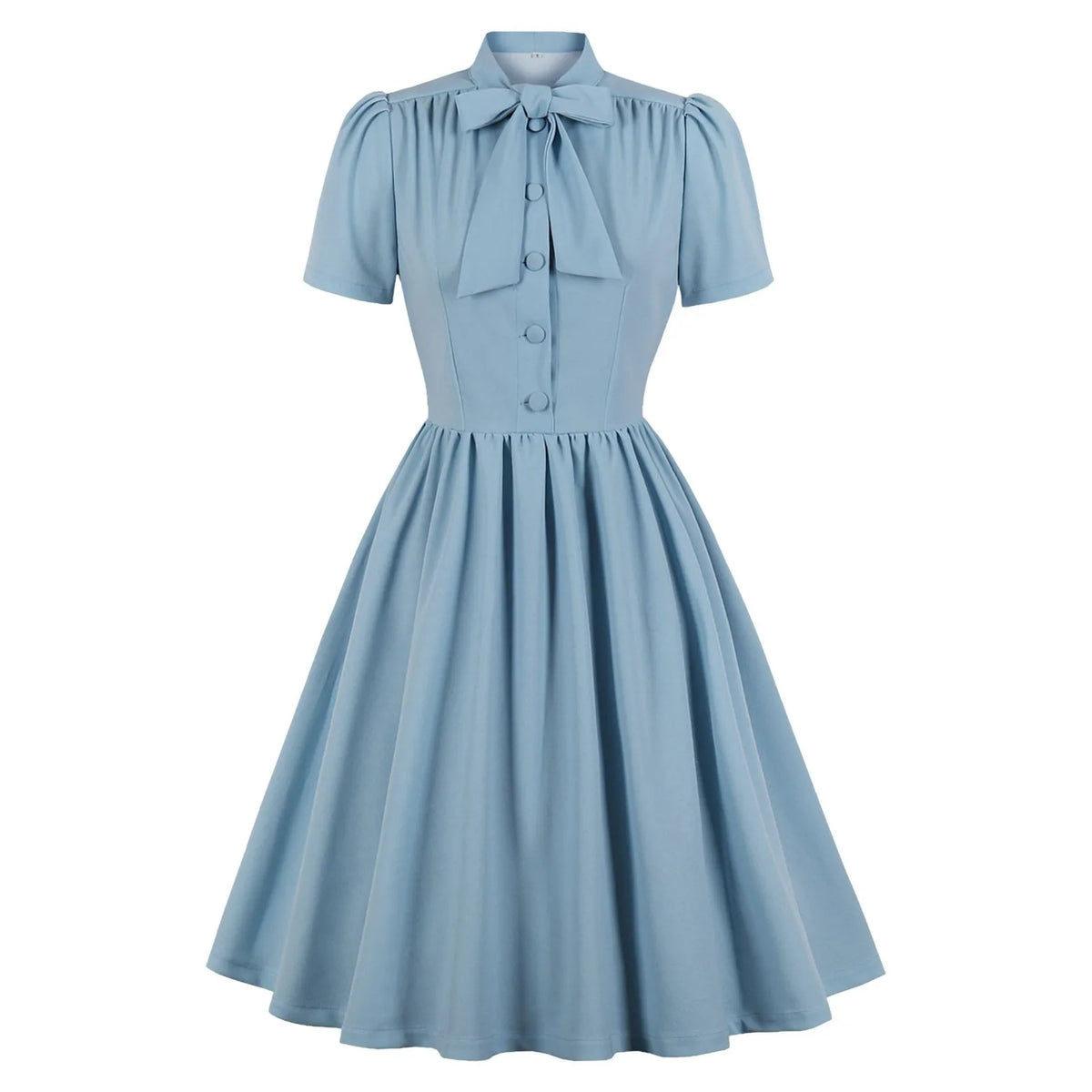 Preppy Bow Lapel Maxi Dress