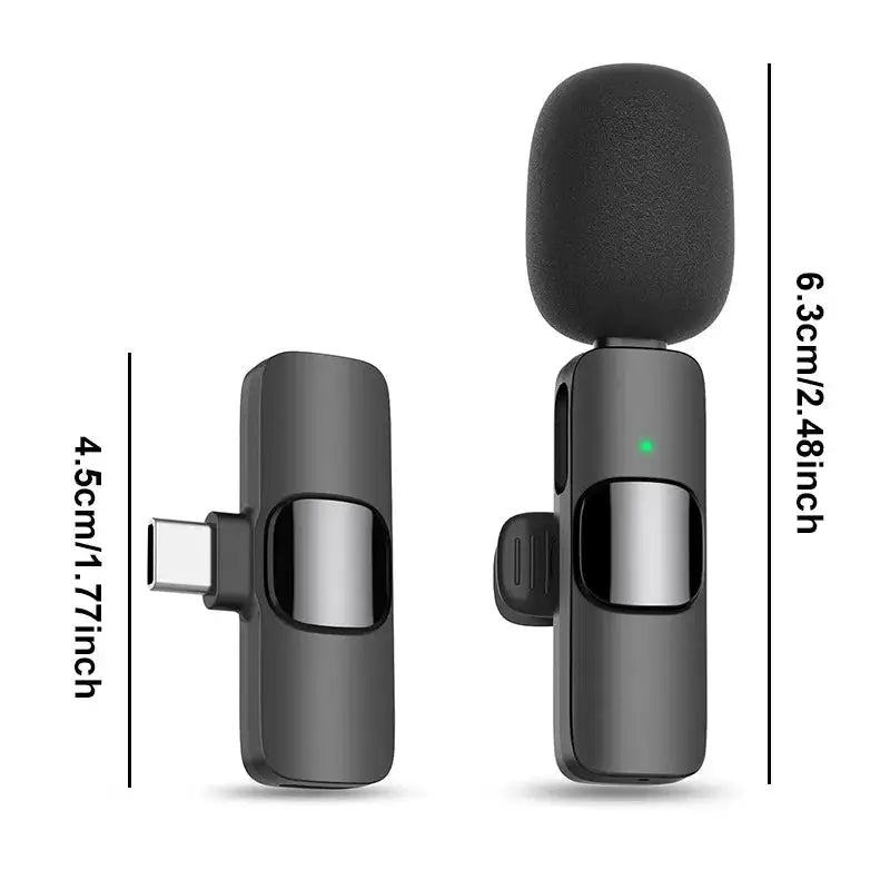 Wireless Lavalier Microphone For iPhone 15/16/17 Series Android Devices Noise Cancelling Mini Lapel Microphone for Vlogging Mic