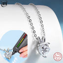 Heart Cross Moissanite Pendant Necklace in Sterling Silver