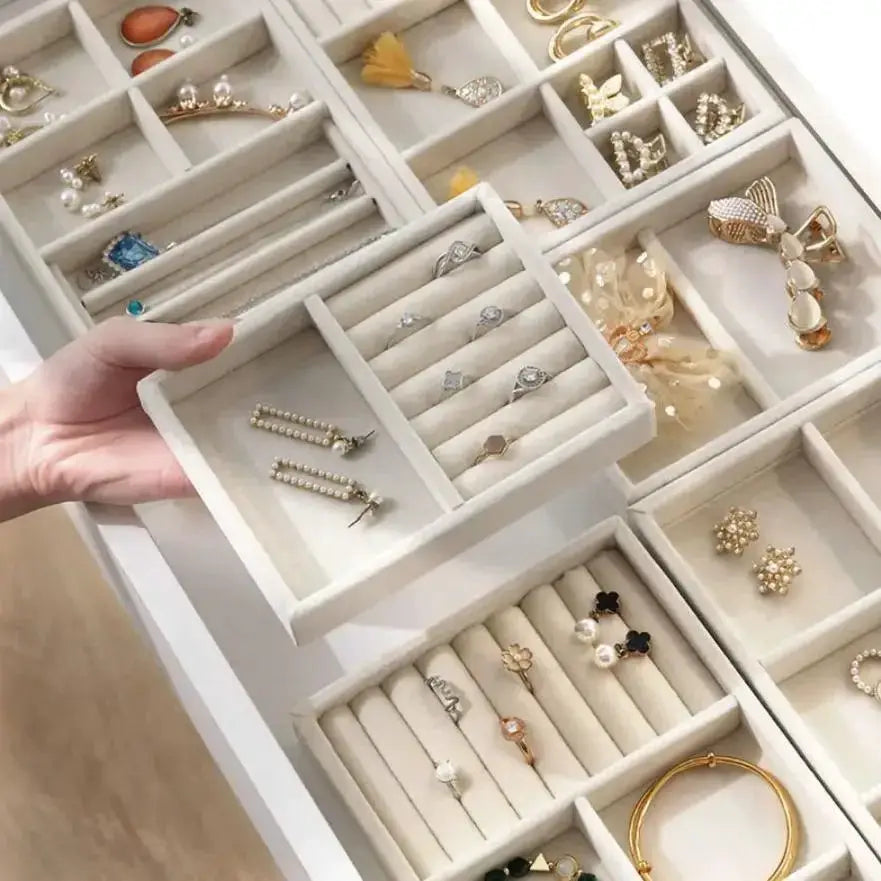 Jewelry Storage Box Earring Ring Necklace Brooch Organizer