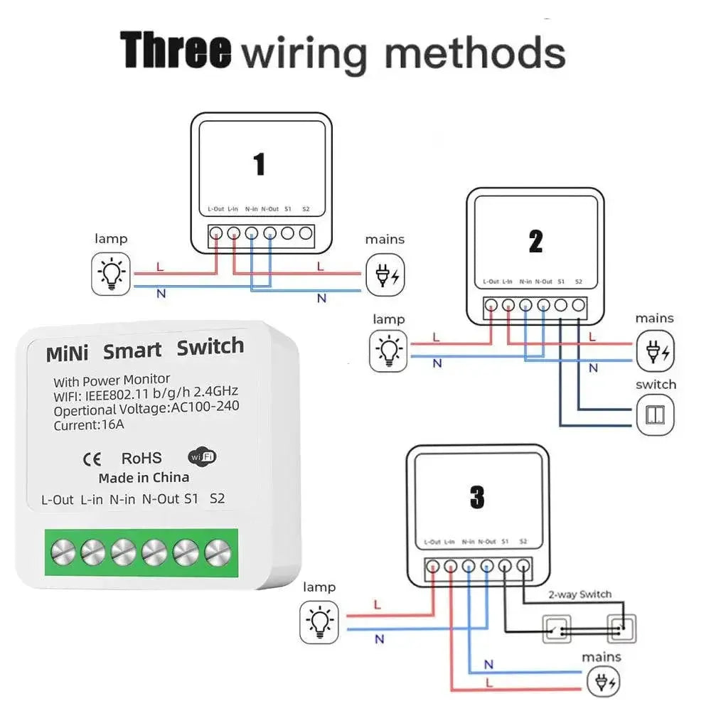 16A WiFi Smart Switch With Energy Monitor And Voice Control