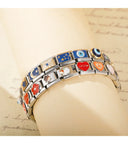 Hapiship Romantic Colour Heart Star Tai Chi Charm Links Bracelet