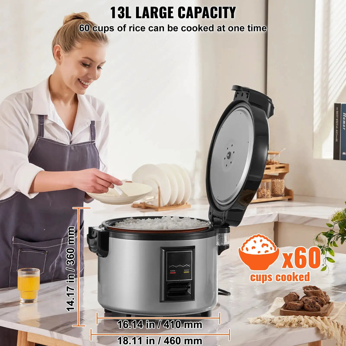 SucceBuy Commercial Rice Cooker Cup Capacity Rice Cooker L — product view 3
