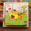 Wooden Blocks Puzzle Game Animal Fruit Traffic Theme Toy