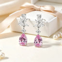 Pink Moissanite Teardrop Earrings