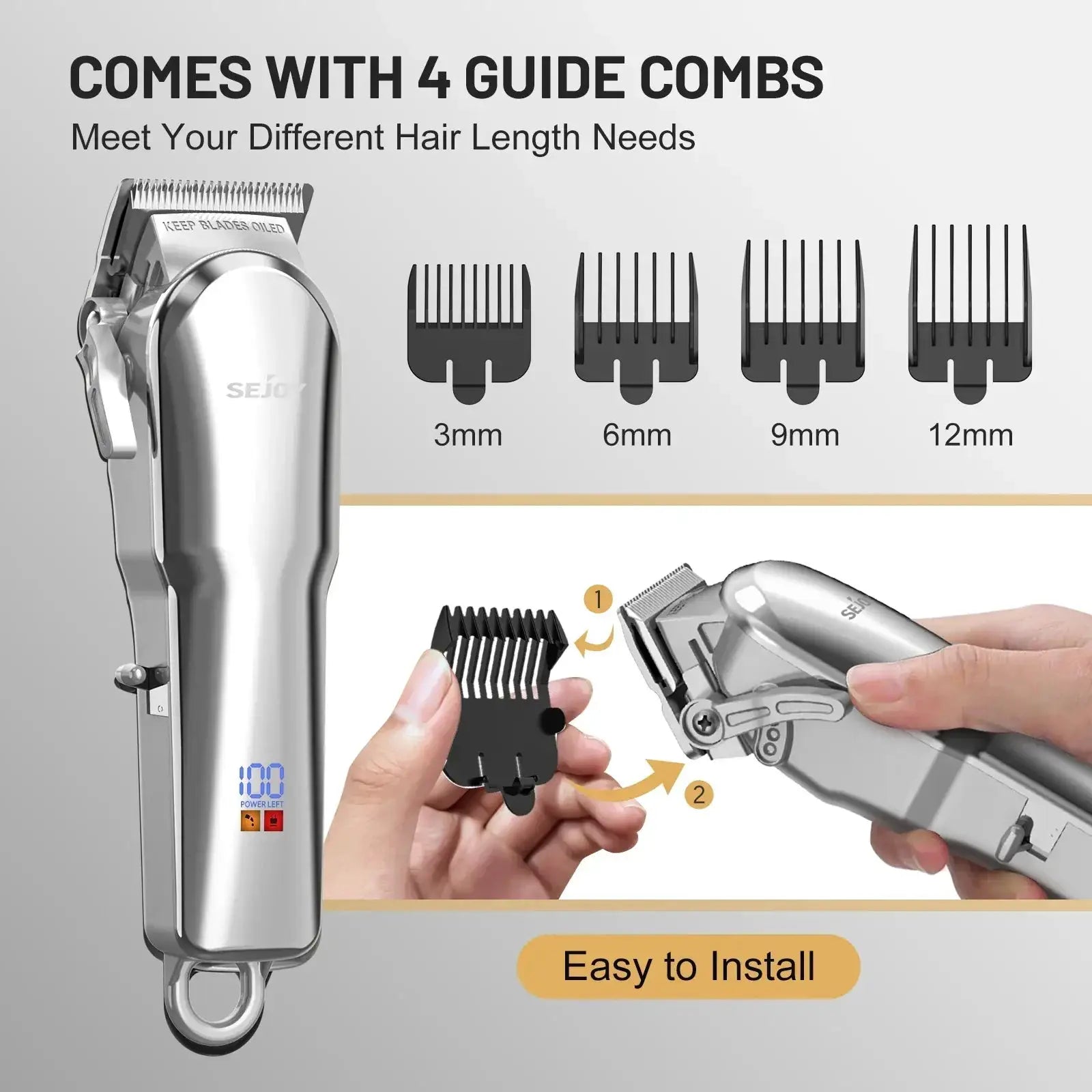 Sejoy Cordless Electric Hair Trimmer Professional Shaver