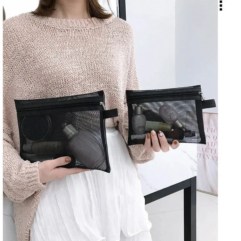 Large And Small Women's Transparent Mesh Makeup Organizer