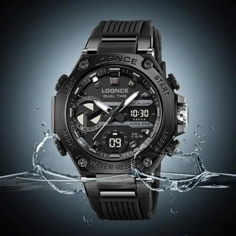 LOQNCE Mens Sports Watch Elegant Dual Movement Timepiece