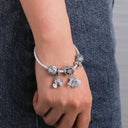 Silver Rainbow Flower Dragonfly Charm
