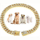 Luxury Diamond Dog Chain Collar for Pets Stylish Design