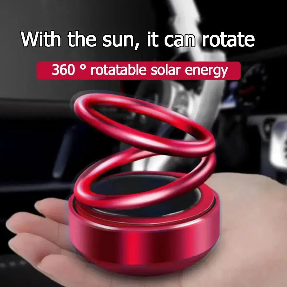 Solar Car Air Freshener Aromatherapy 360 Rotation Accessory