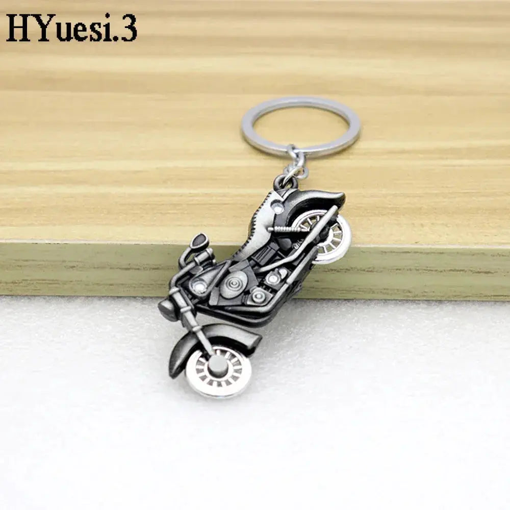 Motorcycle Keychain With Rotating Wheels For Gifts