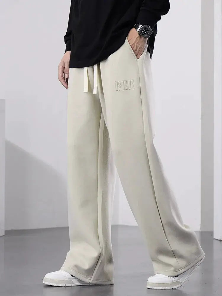 Mens Straight Sweatpants Wide Leg Cotton Track Pants 8XL - OurLum.com