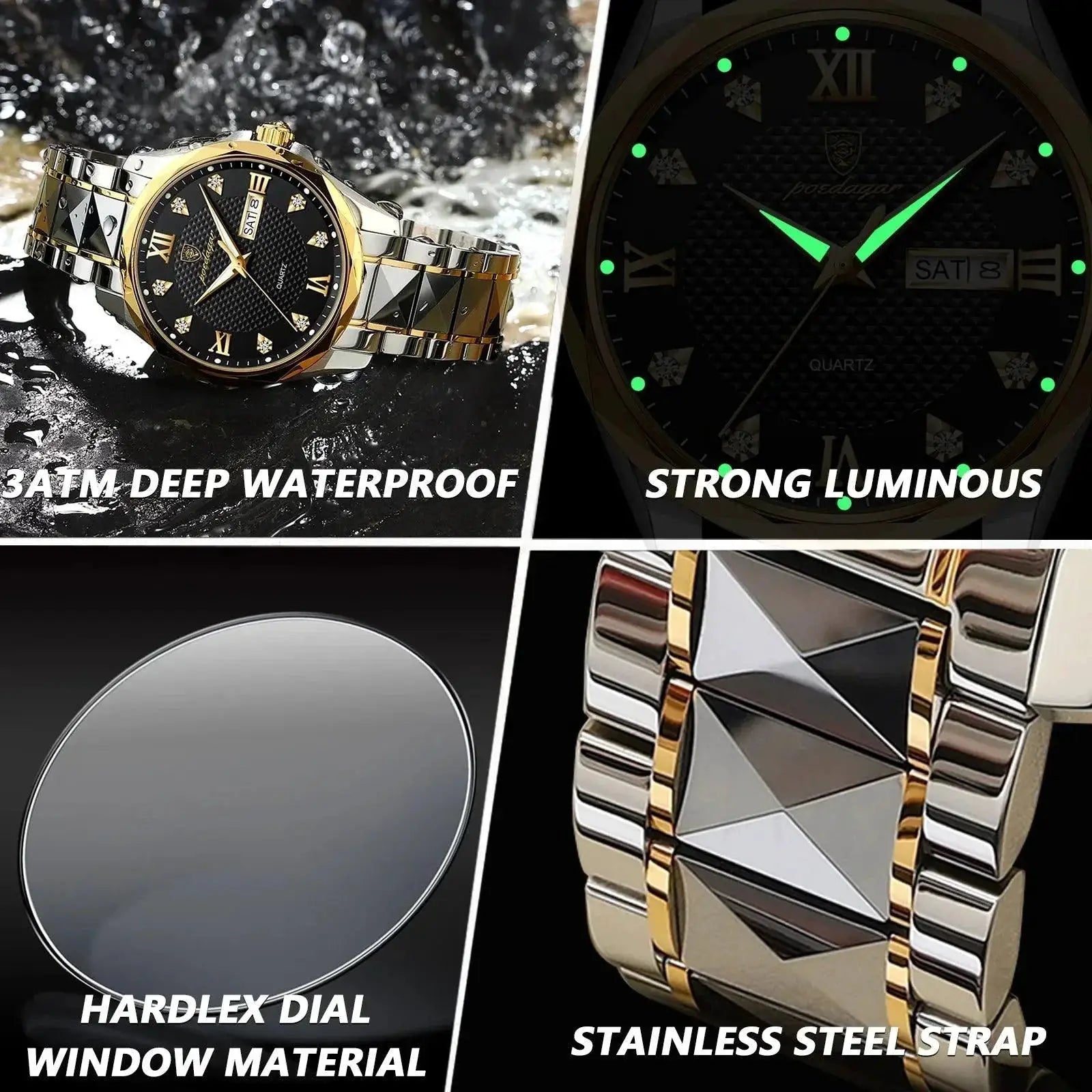 Men's Quartz Watch Stainless Steel Timepiece For Modern Men