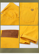 Four Season New Men's Yellow Jeans Fashion Business Casual