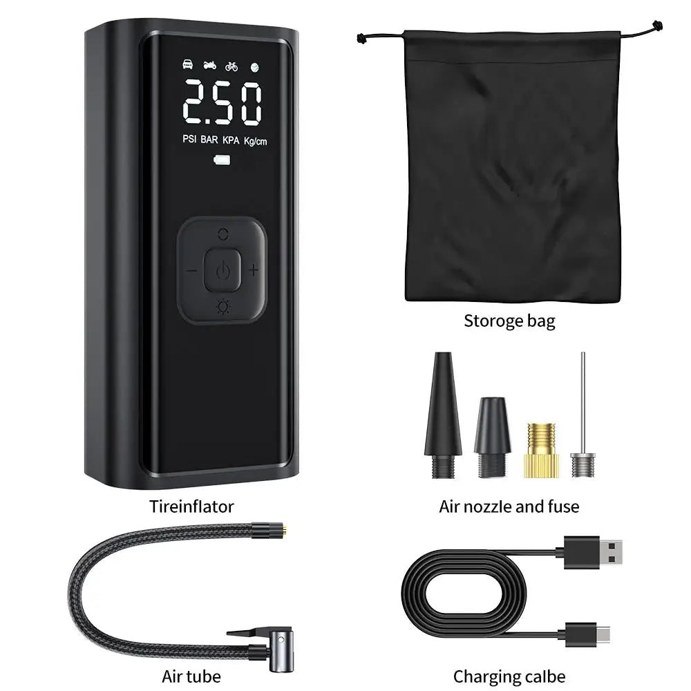 YIJU Wireless Air Pump 150psi Portable Electric Tire Inflator For Car Bicycle Motorcycle Mini Air Compressor Tire Air Injector