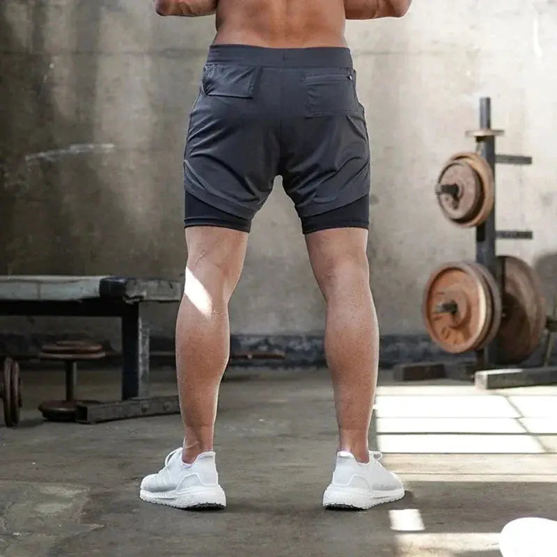 Men's 2-In-1 Camo Running and Gym Shorts Quick Dry - OurLum.com