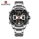NAVIFORCE Digital Stainless Steel Sports Watch Waterproof Multifunction