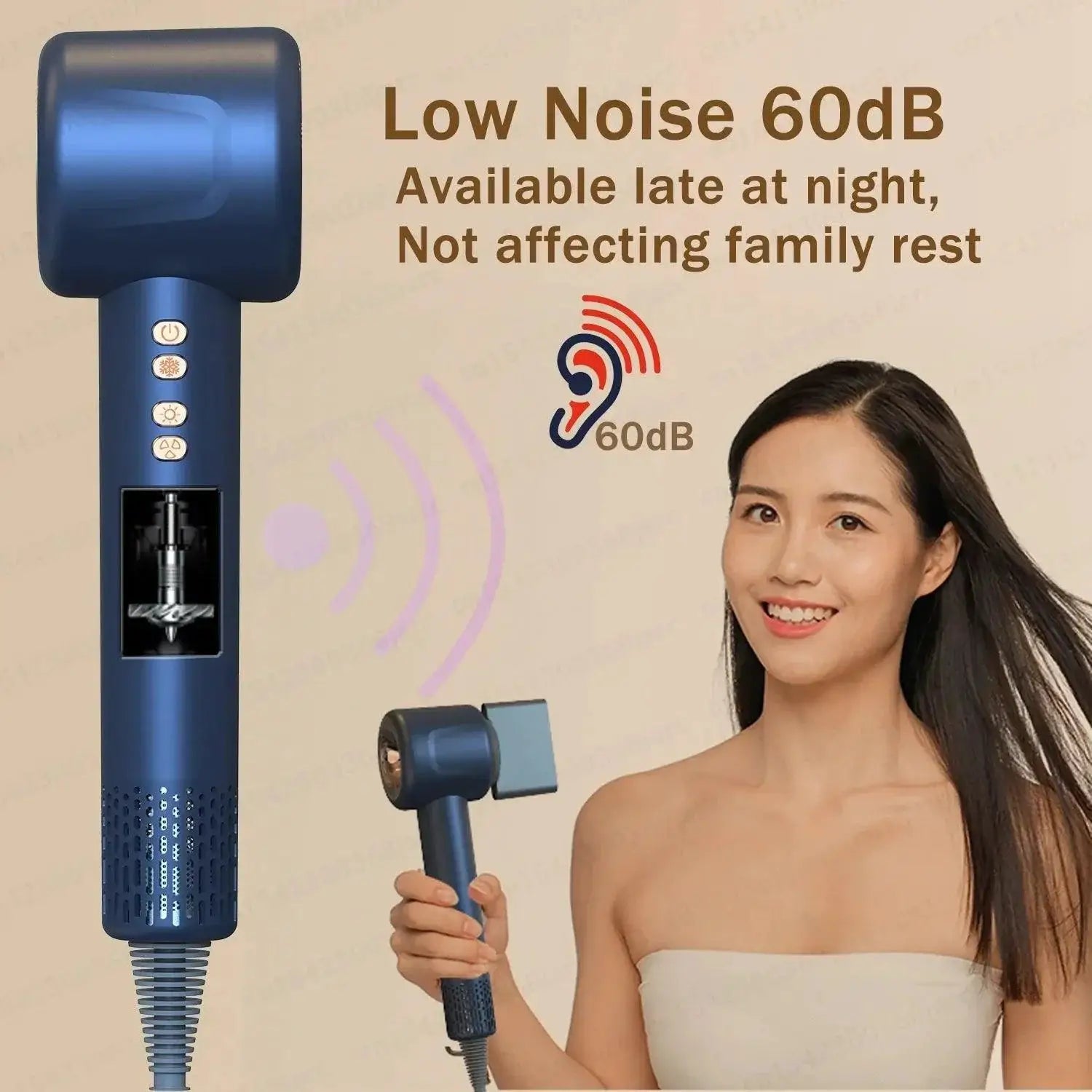 Super Hair Dryer With Negative Ion for Fast Drying