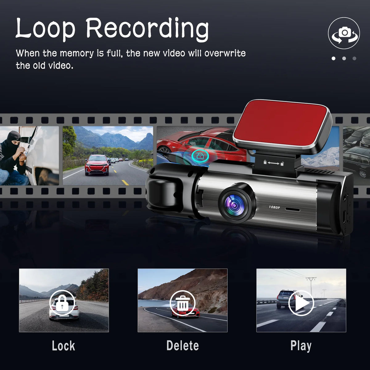 BCUOZ Dual-Lens Dashcam Front Camera And Built-In Car Cameras — product view 6
