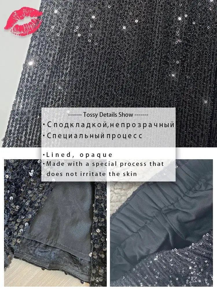 Sequin Maxi Skirt Glamorous High Waist Glitter Elegance