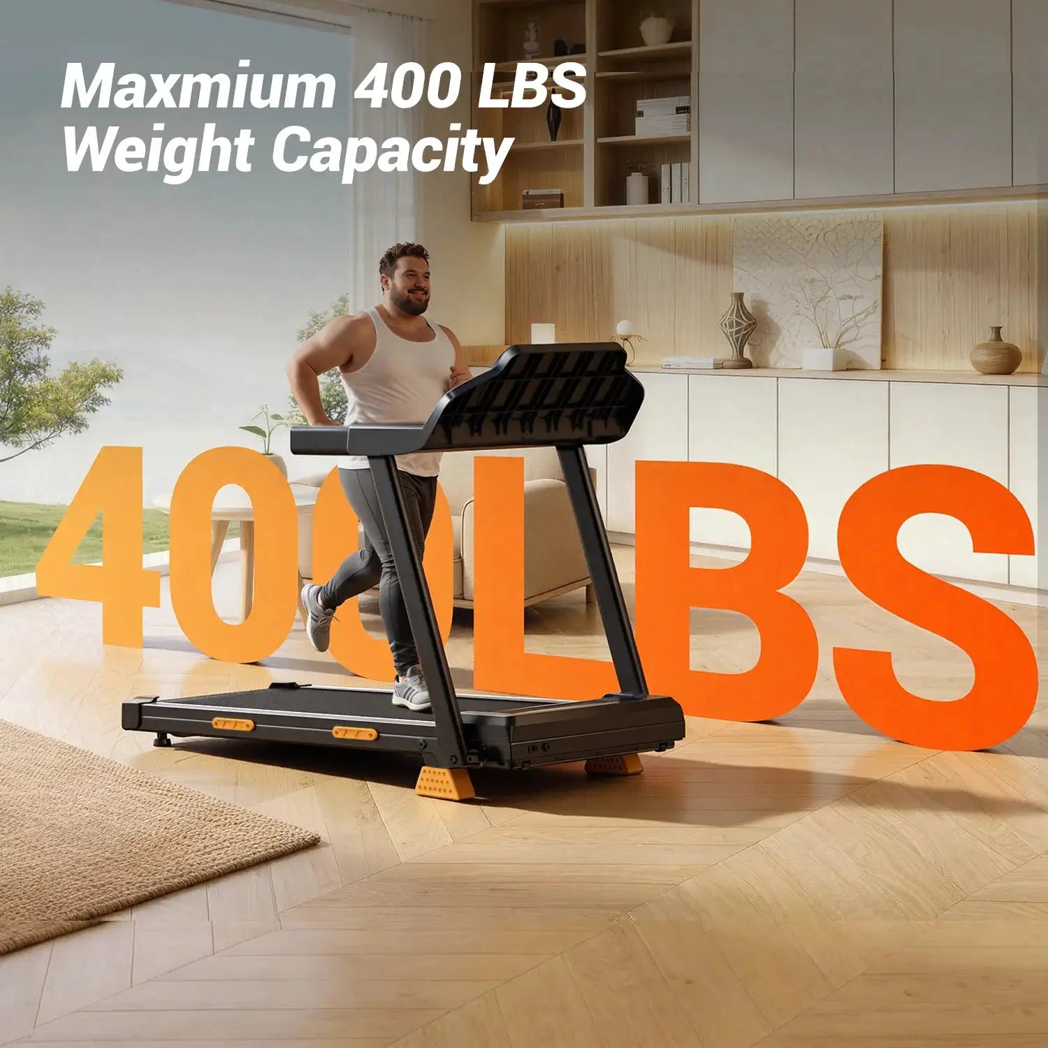 UMAY Tapis de Course Pliable pour Maison – Inclinaison 15%, Vitesse 12 km/h, Moteur 3.0 HP, Écran LED, Capacité de Charge 136 kg