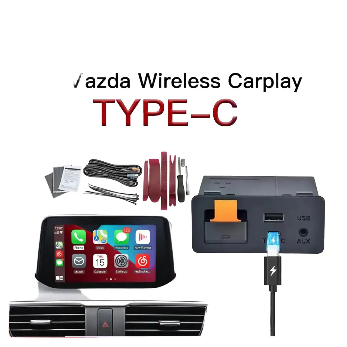 Type C Wireless CarPlay For Mazda - Easy Install - type-C Tools product image