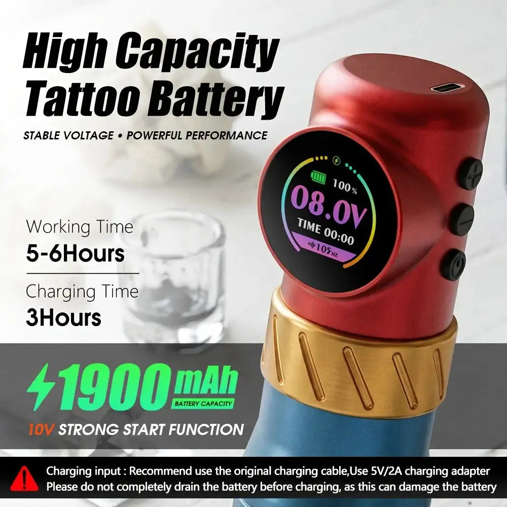 XNET F160 Wireless Tattoo Machine Direct-Drive 3.5mm Stroke Tattoo Pen 1900mah Battery Capacity For Tattoo Artists Beginners
