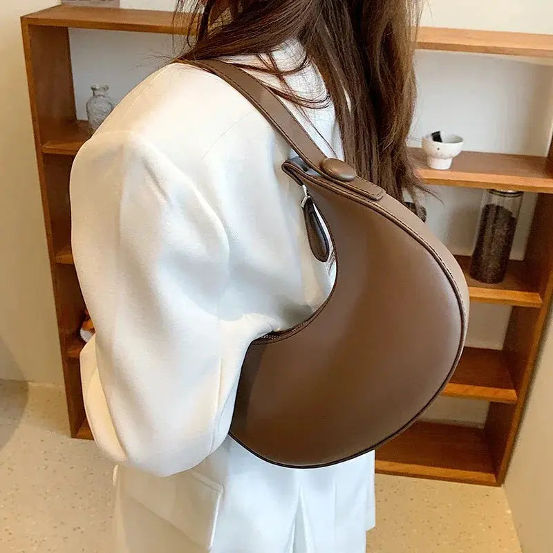 Armpit Bags Cute Half Crescent PU Leather Bag For Women