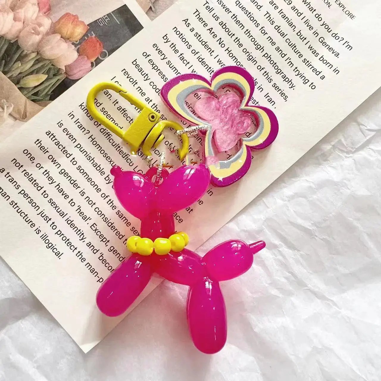 Sweet Balloon Dog Keychain Set for Girls and Teens