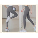 Ribbed Yoga Leggings for Women Seamless Tummy Control High-Waisted Fit