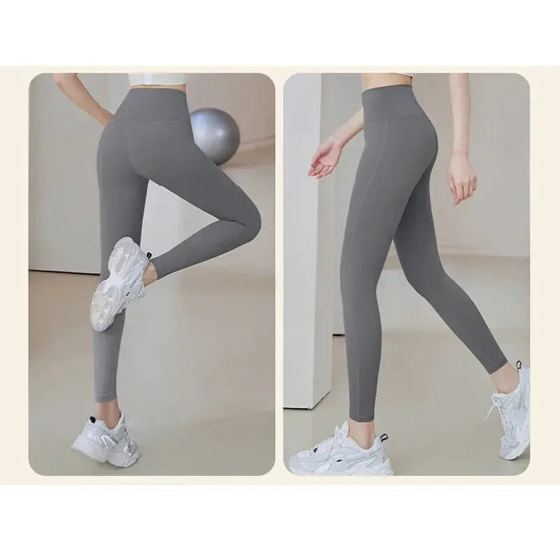 Ribbed Yoga Leggings Women Seamless Tummy Control High Waist