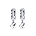 Sterling Silver Hoop Earrings Crystal